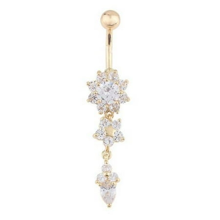 Crystal Belly Owl - Crystal Ring Body Dangle Ball Barbell Bar Belly Button Navel Ring GD