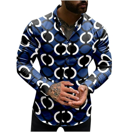 

Ziloco Cardigan Scrub Jackets For Women Men s Spring And Autumn Fashion Print Cardigan Long Sleeve Blouse Shirt Dark Blue XL