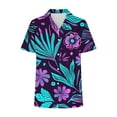 thumbnail image 6 of Ruimatai Women's Hawaiian Shirt Short Sleeve Casual Button Up Top Floral Print Lapel Summer Beach Blouse, 6 of 6