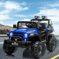 thumbnail image 3 of YOFE Kids Ride on Truck Toy for 3-6 Ages, 12V Ride on Car with Remote Control, 3 Speeds, Soft Start, Music, LED Lights, Battery Powered 4 Wheels Ride on Toy Vehicle for Kids Birthday Gift, Blue, D1295, 3 of 13