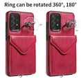 thumbnail image 3 of Allytech Galaxy A72 Case Wallet with Cards Holder & Detachable Shoulder Strap, Ring Holder Kickstand Vintage PU Leather Shockproof Wallet Case Cover for Samsung Galaxy A72 - Red, 3 of 14