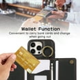 thumbnail image 6 of for iPhone 13 Pro Max Wallet Case with Card Holders for Women Girls, Crossbody Strap Zipper PU Leather Case with Finger Ring Protective Kickstand Designed for iPhone 13 Pro Max, Black, 6 of 10