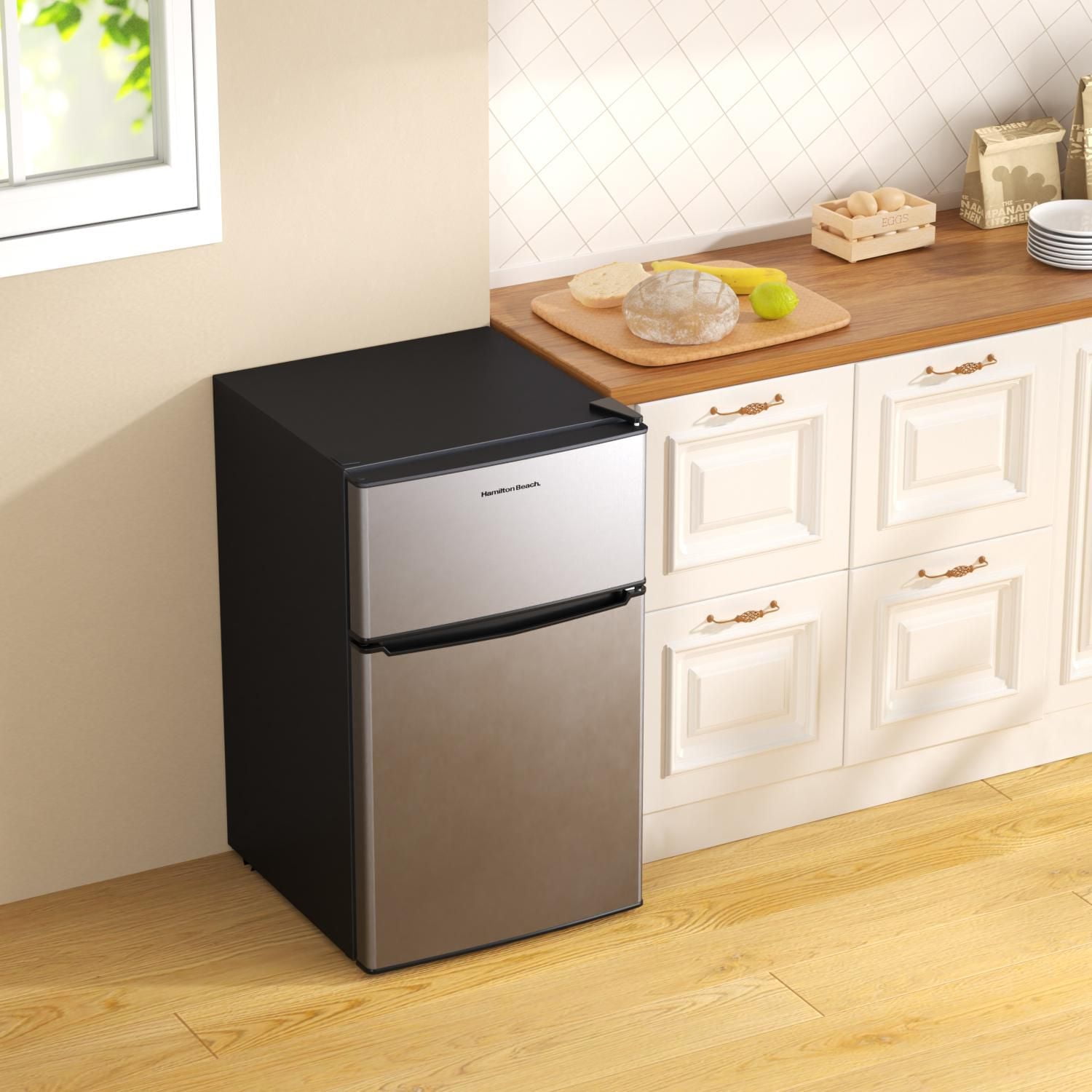 Mini Réfrigérateur Deux Portes avec Congélateur 3,1 Pi³ , Aspect inox 3.1 Pi³ mini réfrigérateur avec congélateur