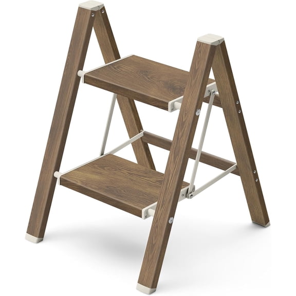 2 Step Ladder,Aluminum Folding Step Stool for Adults,Step Ladder with Wide Anti-Slip Pedal,330 lbs Capacity for Home,Kitchen,Library,Office