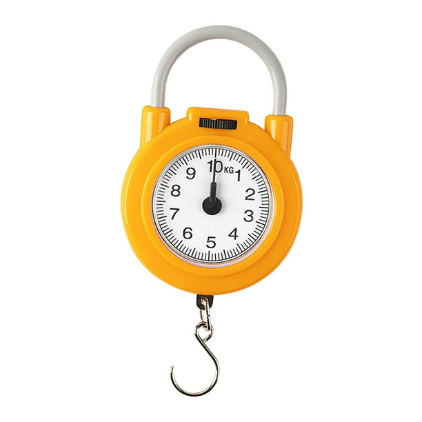 Báscula de equipaje báscula de pesca báscula de peso de resorte de 10kg báscula de gancho de equilibrio de resorte de compras de comestibles de viaje Amarillo