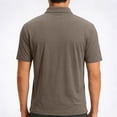thumbnail image 5 of KeShDi Summer Tshirts Shirts for Men Colorblock Short Sleeve Shirt In Breathable Fabric with Classic Collar Coffee M, 5 of 7