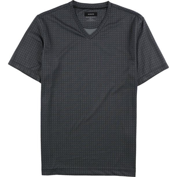 Alfani - Camiseta básica para hombre que absorbe la humedad, color negro, grande Alfani Camiseta básica