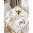 thumbnail image 5 of Easter Bunny Placemats Set of 8, Spring Flower Daisy Tulips Pastoral Butterfly Placemats for Dining Table, Place Mats for Kitchen Tabletop, Waterproof Wipeable Dining Table Mats Set, 5 of 9