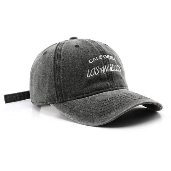 Yuanlong Baseball Cap Men Women Washed Distressed Letter Embroidery Bill Hat Streetwear Daily Stylish Adjustable Headwear