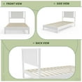 thumbnail image 3 of Ktaxon Twin Wooden Bed Frame, Platform Bed with Headboard & Slats Support, White, 3 of 9