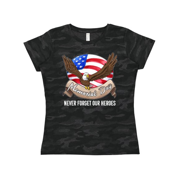 Inktastic Memorial Day- Never Forget Our Heroes- Bald Eagle Women's T-Shirt