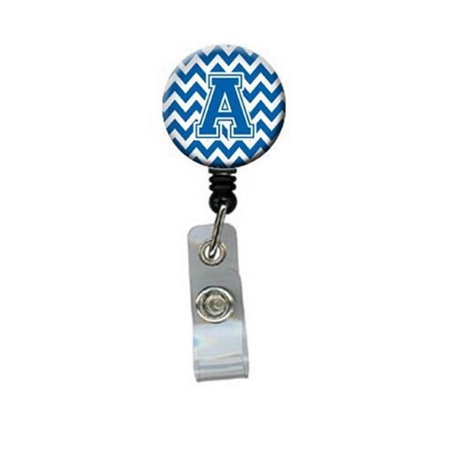 Lettre A Chevron Bleu & Blanc Bobine de Badge Rétractable, 5 x 1 x 2 Po.