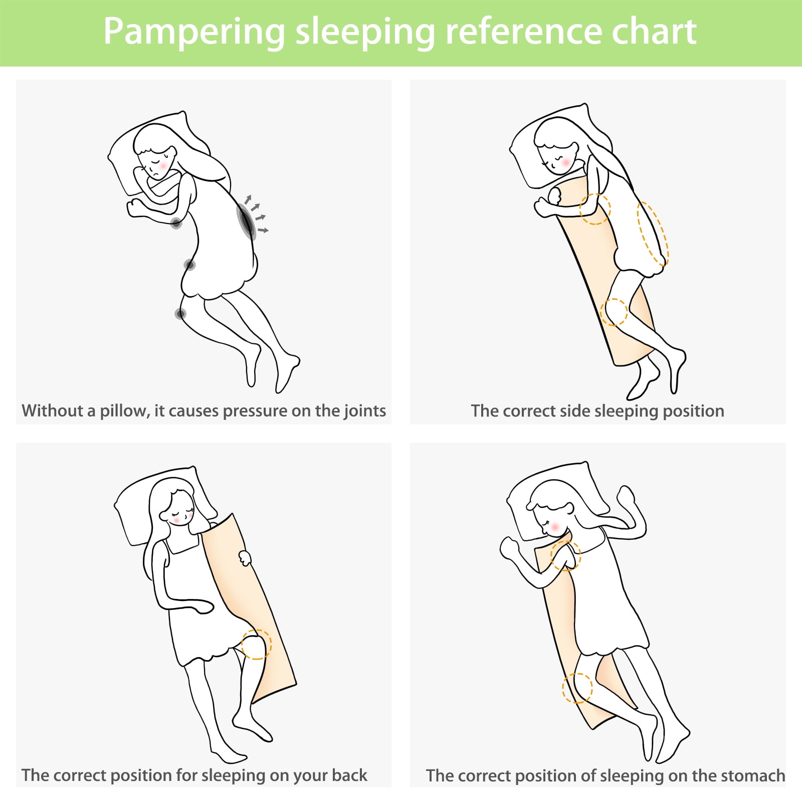 Long Body Pillow Cover – Soft & Breathable, Hidden Zipper, 20"x54", Cute Cat & Paw Print – Perfect Gift for Cat Lovers, Side Sleepers, Pregnancy Support, Pet-Themed Decor