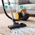 thumbnail image 2 of Atilioo Portable Canister Vacuum Cleaner with Washable HEPA Filter, Lightweight Powerful Electric Vacuum for Carpets & Hard Floors, Yellow, 2 of 9
