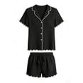 thumbnail image 5 of Miqool Pajamas Set for Women Short Sleeve Soft Sleepwear Button Down Pjs 2 Piece Lounge Sets S-XXL, 5 of 6