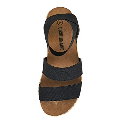 CUSHIONAIRE Women s Mandy Cork Espadrille Wedge Sandal Wide Widths Available Walmart