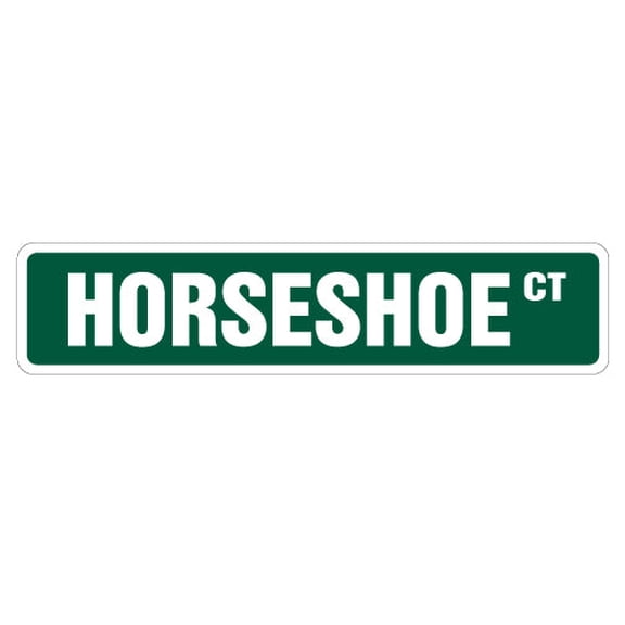 HORSESHOE Street Sign signs horseshoes game player trophy | Indoor/Outdoor | 18" Wide