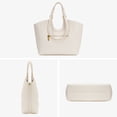thumbnail image 6 of Wrangler Tote Bag for Women Vegan Leather Large Shoulder Purse, Beige, 6 of 9