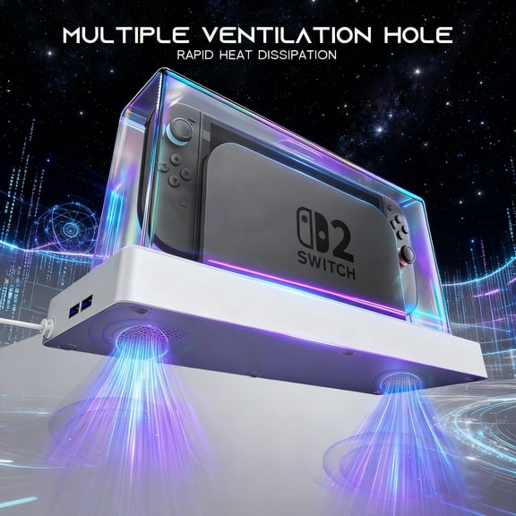 HEYSTOP Cover for Switch 2 to Prevent Dust with heat dissipation device, Dustproof & Practical , Clear Display Case