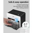 thumbnail image 6 of Deli 8-Sheet Paper Shredder Home Office Use Shredder, Mini Desktop Crosscut Shredder with 0.7 Gallon Bin Shred Credit Card/Mail/Staple/Clip, P-4 Security Paper Cutter, White, 6 of 7