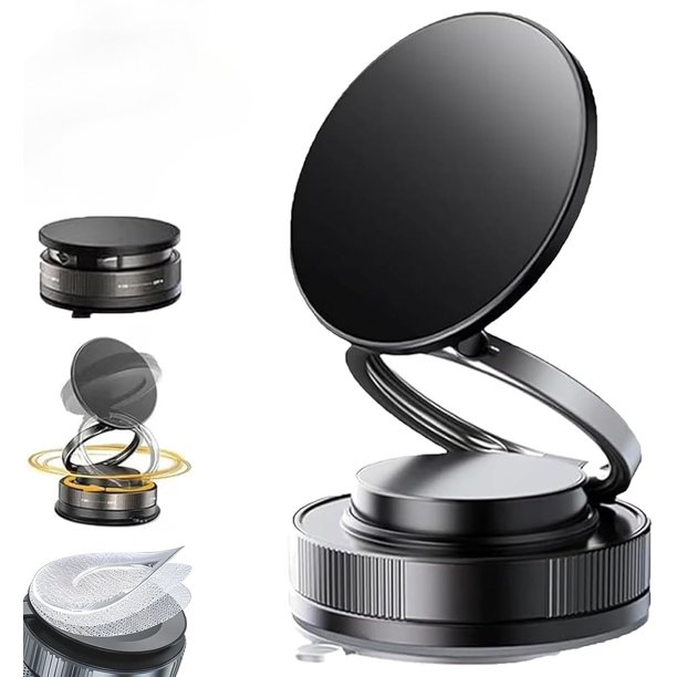 Soporte Magnético para Teléfono de Auto con Ventosa Plegable, Soporte para Parabrisas