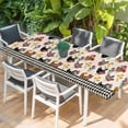 thumbnail image 2 of Farmhouse Rooster Table Cloths for 8 Foot Rectangle Tables, Vintage Watercolor Flowers Black Plaid Patio Waterproof Elastic Fitted Tablecloths, Washable Rectangular Table Cover for Camping, 2 of 8