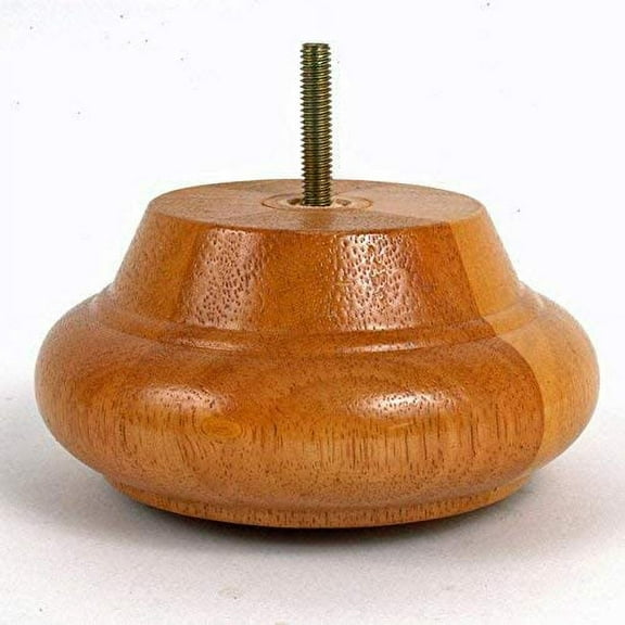 Leg Daddy TruFitLeg Ivar - 2 1/2" Turned Bun Sofa Leg, Fits on All Furniture with Hanger Bolt Attachments (Maple, Set of 4)