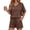 Brown, variant on PINKSIR Short Sets for Women 2 Piece Outfits V Neck Short Sleeve Top and Shorts Lounge Set with Pockets