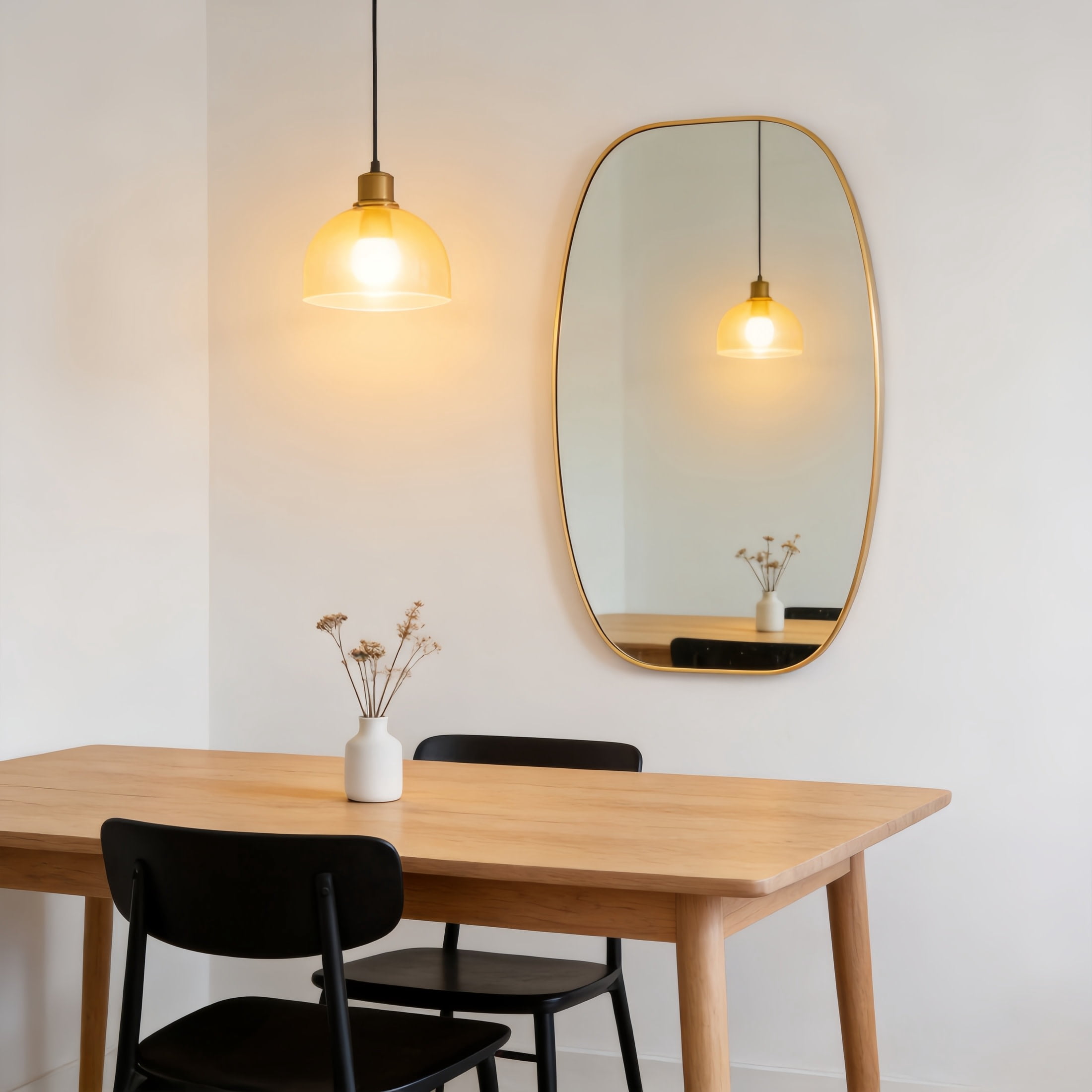 Noble House 30"x48" Unique Metal Framed Oval Wall Mirror, Modern Oblong Vanity Mirror for Bathroom & Entryway, Gold