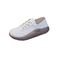 thumbnail image 2 of Zapatos casuales de mujer, zapatillas de deporte de cuero de moda, zapatos antideslizantes para caminar, zapatos de tenis de fondo grueso, sin Beige Yinane  Zapatillas de mujer con plataforma, 2 of 8