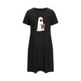 thumbnail image 4 of MuZeFu Womens Dresses Short Sleeve Clearance halloween nightgowns for women Women's Oversized Short Nightgown Fashion Chest Print Short Sleeve Nightdress, 4 of 4