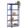 thumbnail image 2 of vidaXL 5-Layer Shelves 3 pcs Blue Steel&Engineered Wood, 2 of 5
