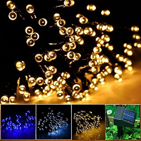 INST Solar Powered Long Lasting LED String Light, Ambiance Lighting, 54.5ft 17m 100 LED Solar Fairy String Lights for Outdoor, Gardens, Homes, Christmas Party (Warm
