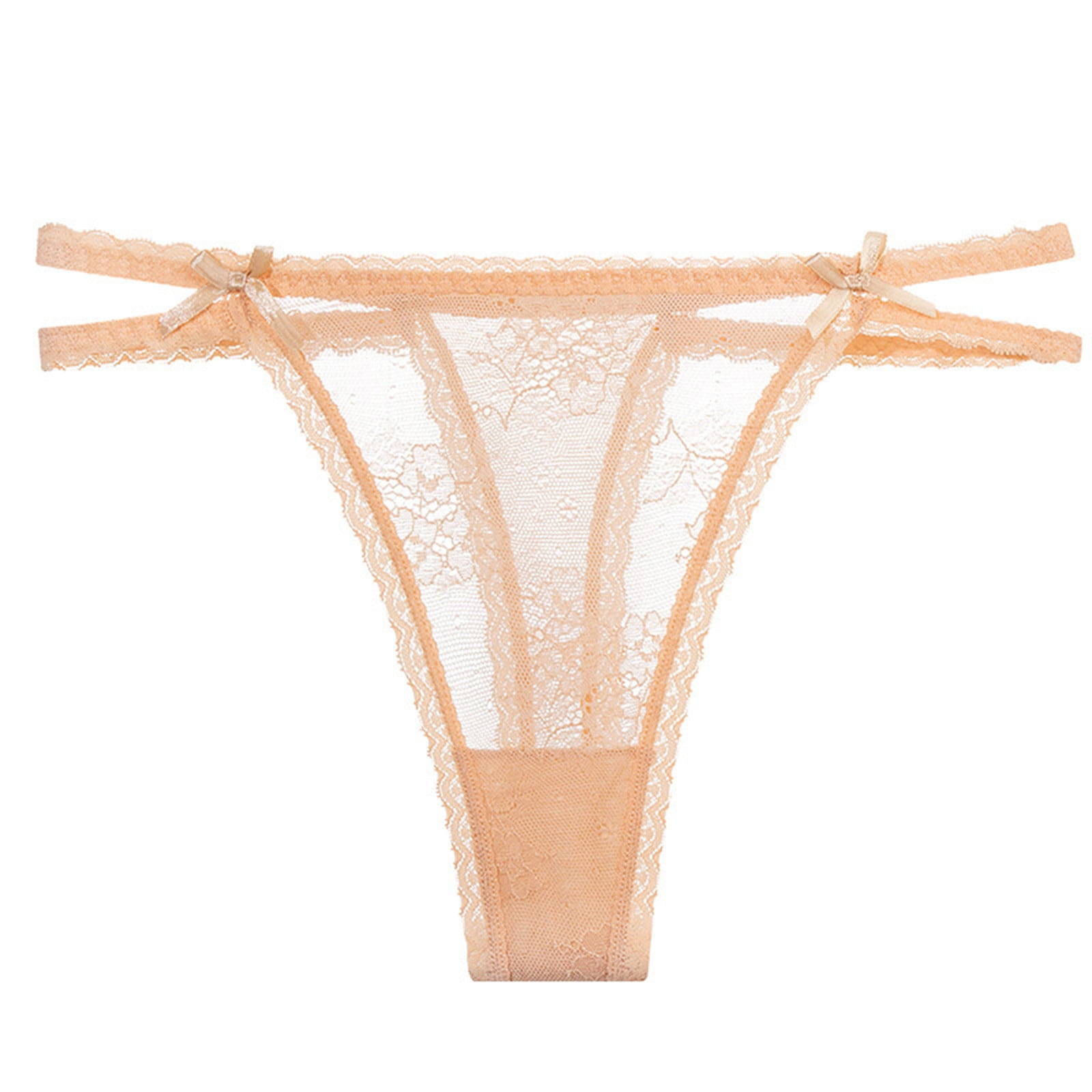TIANEK Lace Thong Brief Hollow Out Invisible Sexy Solid Summer
