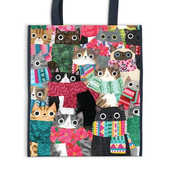 Wintry Cats Reusable Tote, (Hardcover)