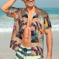 thumbnail image 7 of Pofeuu Painted Flower Puppy Print Hawaiian Shirt for Men Sleeves Casual Button Down Summer Beach Dress Shirts T-Shirts,Medium, 7 of 7