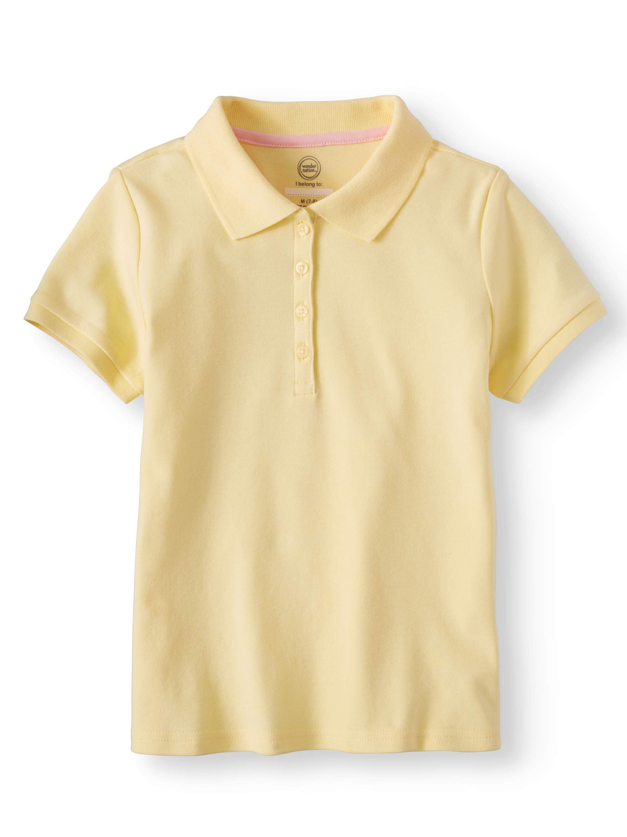 School Uniform Tommy Hilfiger Short Sleeve Interlock Peter Pan Collar Big Girls Polo Shirt