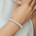 thumbnail image 4 of Primal Silver Sterling Silver Rhodium-plated Cubic Zirconia Hinged Bangle, 4 of 4
