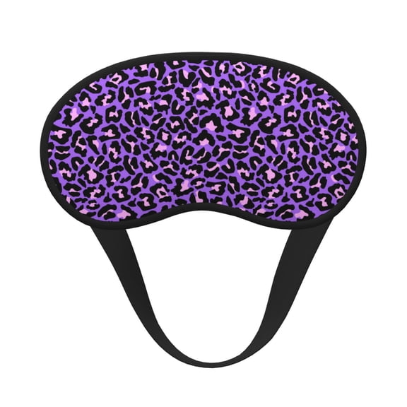 Salouo Purple Leopard Pattern Eye Masks, 1-Pack Sleep Mask Eye Cover Washable Sleeping Eyeshade Block Sleep Shade Cover Light Reduces Traveling Gifts