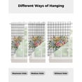 thumbnail image 4 of Pink Spring Floral Swag Valances for Windows, Flowers Gray Plaid Farmhouse Rod Pocket Sheer Valances for Large Windows, Swag Toppers Light Filtering for Kitchen Living Room 2 Panels 36''x63'', 4 of 6