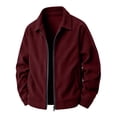 thumbnail image 6 of Men's Bomber Corduroy Jacket Long Sleeve Fashion Stylish Jacket Winter Warm Outdoor Hiking Zip Up Sweater Jacket for Office Daily Travel Outerwear Coat with Pockets, 6 of 6
