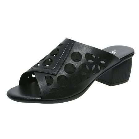 

Pyhlmscde Womens Sandals Platform Slide Sandals Hollow Out Thick High Heel Peep Toe Sandals Summer Casual Slippers