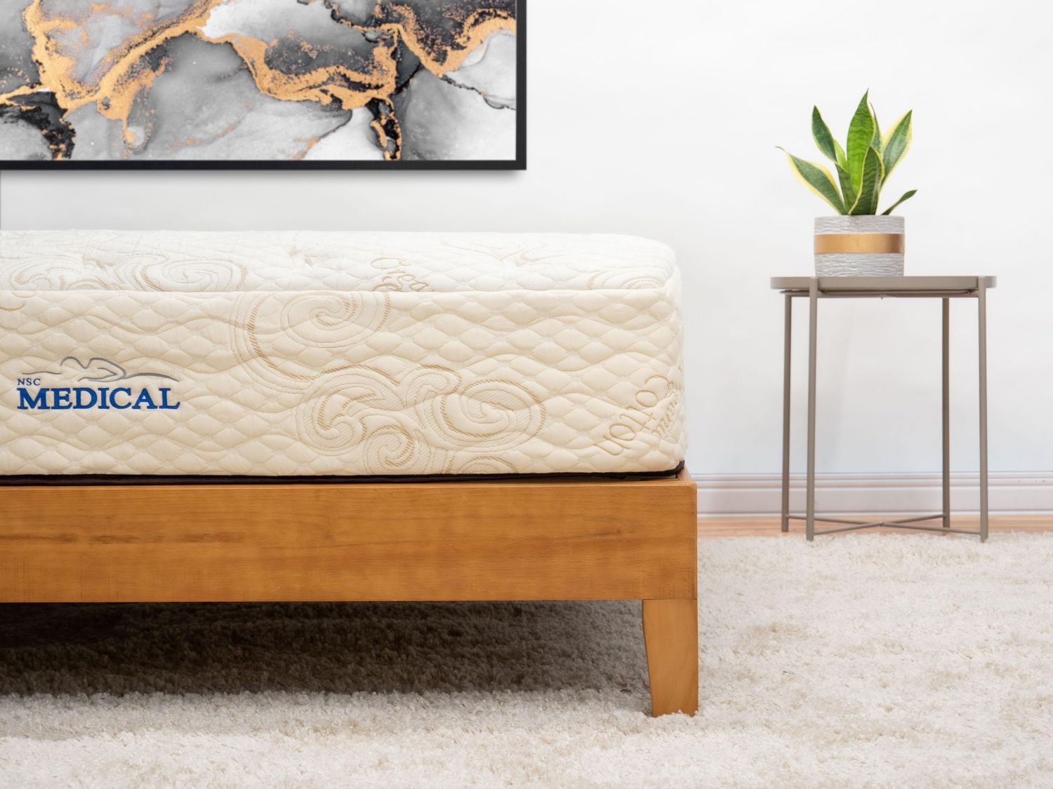 NSC Medical - Matelas grand lit hybride de en latex et à ressorts ensachés