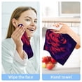 Angry Red Lion Pattern 100% Cotton Face Towel 12x12in Soft Absorbent ...