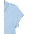 thumbnail image 3 of Wonder Nation Girls School Uniform Short Sleeve Interlock Ruffle Polo Shirt, Sizes 4-18, 3 of 3