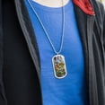 thumbnail image 3 of Triceratops T-Rex Stegosaurus Jurassic Dinosaurs Military Dog Tag Pendant Necklace with Chain, 3 of 5