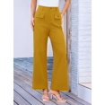 thumbnail image 6 of Women'S Cargo Business Work Casual Trousers with Pockets Yellow XXL, 6 of 9