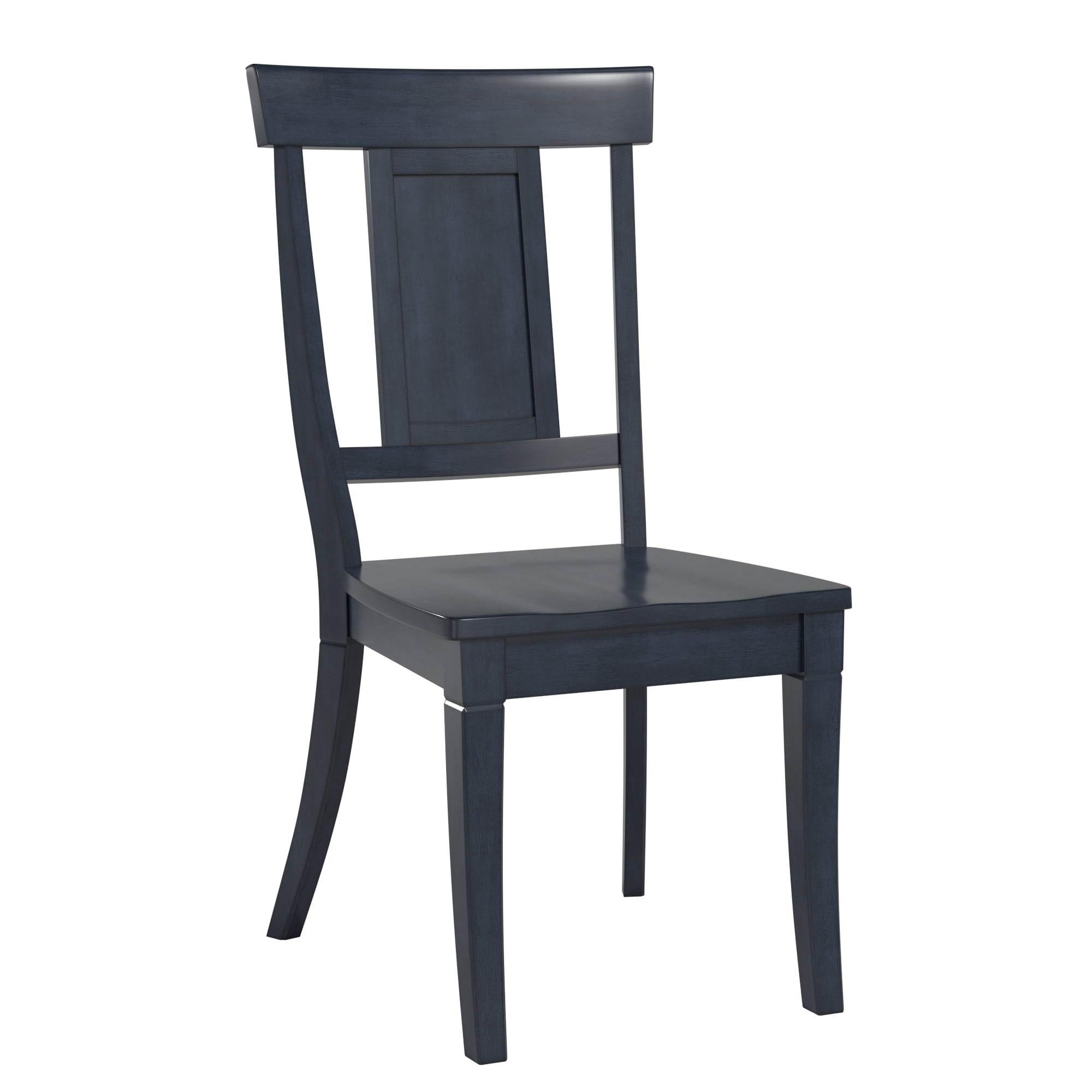 Weston Home Farmhouse Panel Back Wood Dining Side Chairs, Antique Denim (Set of 2)