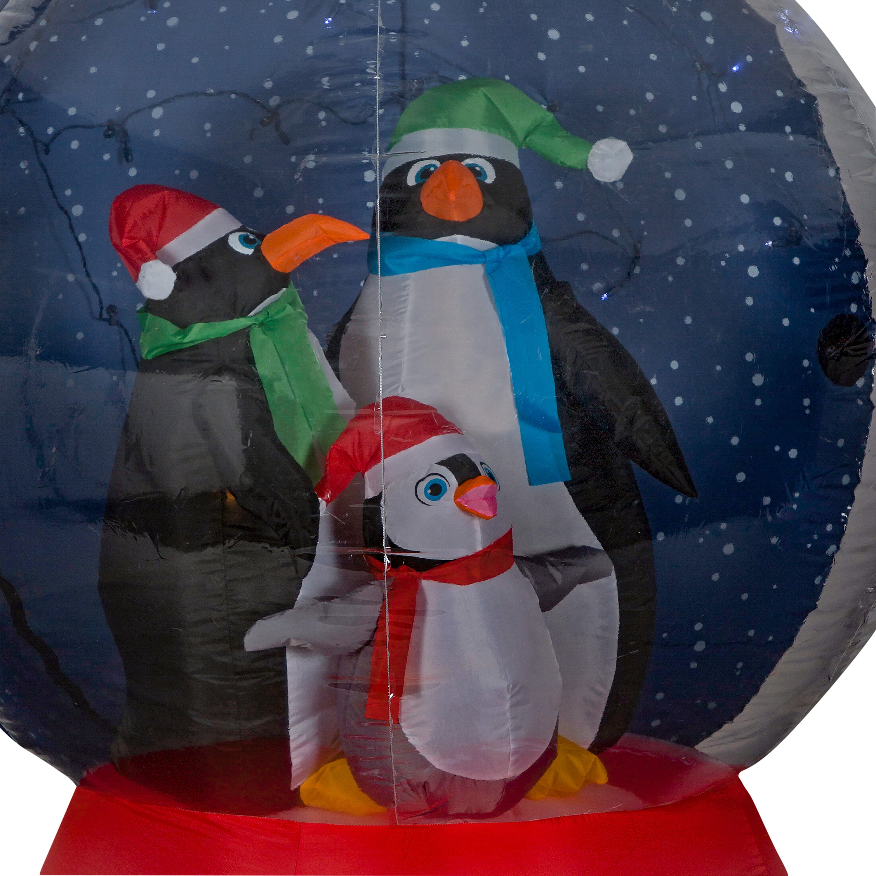 Airblown Inflatable Snow Globe w/Glimmer LED Penguin Family Scene 5ft tall  by Gemmy Industries