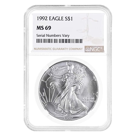 1992 1 oz Silver American Eagle $1 Coin NGC MS 69